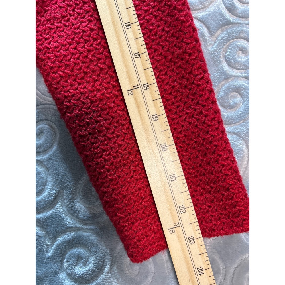 Karen Scott Red Mock Neck Knit Sweater Textured Long Sleeve Women's Size L - Picture 9 of 11